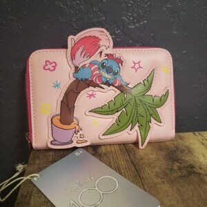 Loungefly Disney Stitch In Cheshire Cat Costume Zip Around Wallet Pink NEW